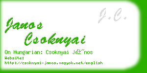 janos csoknyai business card